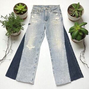 AG Adriano Goldschmied Jeans 25R Reworked Flare The Rhett High Rise Distressed